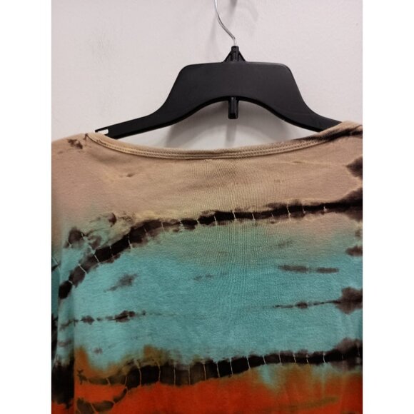 TRYST Hippie Grunge Artsy Top Womens Size XL Multi Tie Dye 3/4 Sleeve Casual - Picture 8 of 11